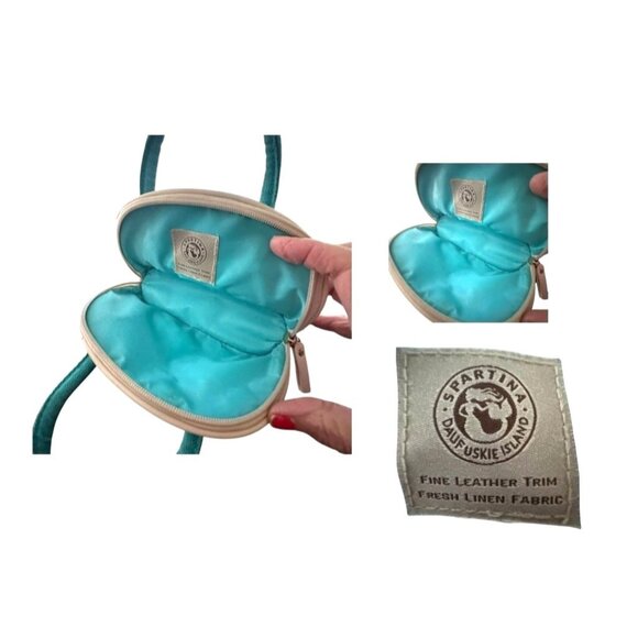 Spartina 449 Cosmetic Makeup Bag Small Tote Floral Zipper Compartments R… - Picture 8 of 12